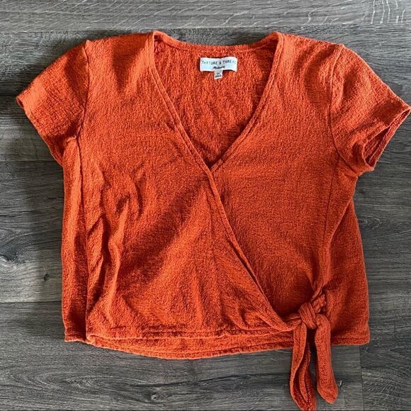 madewell Texture & Thread wrap crop top size XS - Picture 2 of 8
